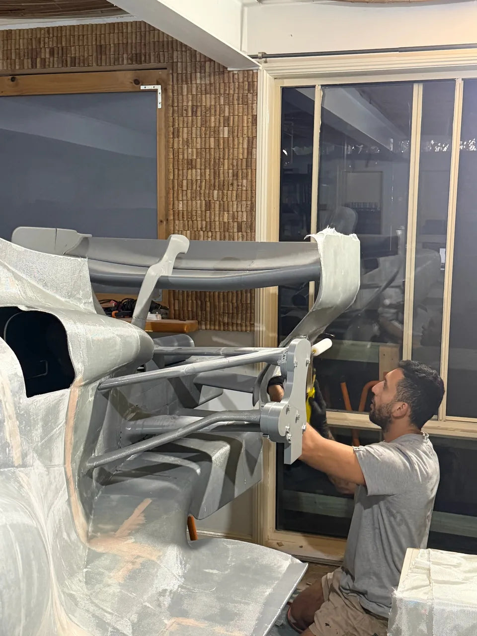Body preparation work on the rear of the Formula-inspired build