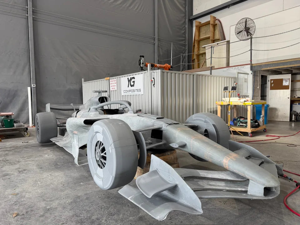 The full-size unfinished build at a later bodywork workshop